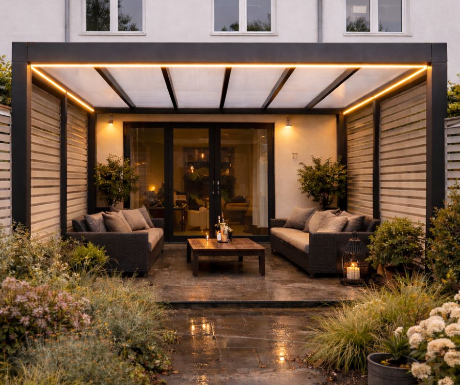 Pergola ogrodowa przy domu czy tarasowa? Sprawdź, co wybrać Pergola z poliwęglanem – stały dach 16 mm na taras