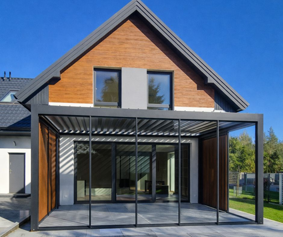 Stała zabudowa tarasu ze szkła ESG 10 mm