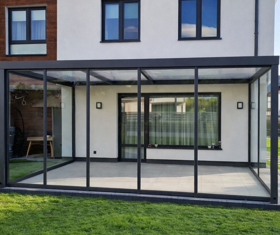 Stała zabudowa tarasu ze szkła ESG 10 mm